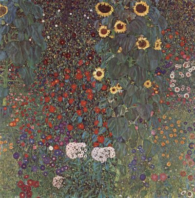 Garten mit Sonnenblumen auf dem Lande von Gustav Klimt